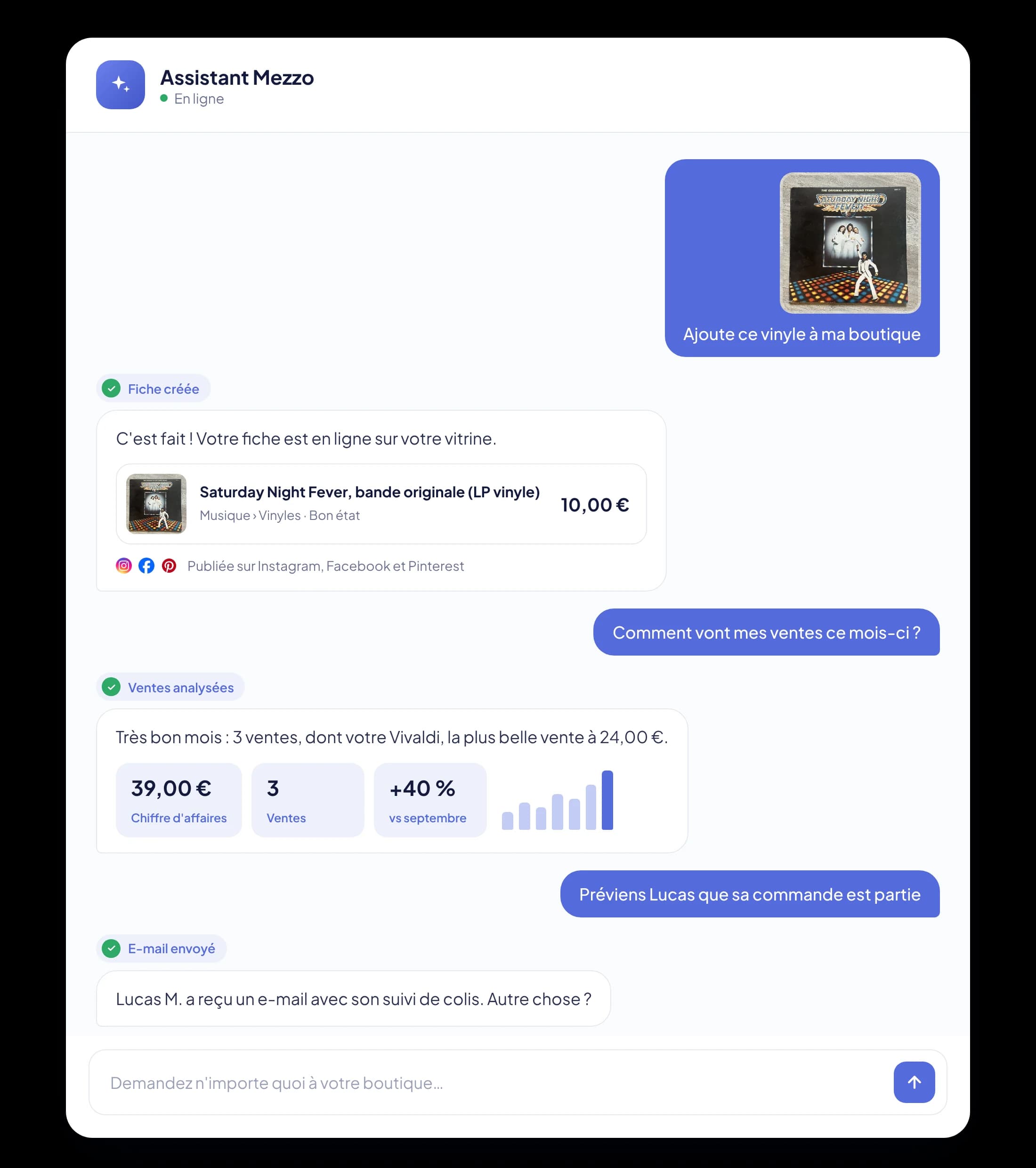 Conversation avec l'assistant Mezzo